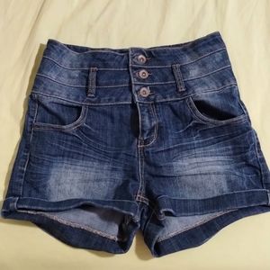 Dollhouse High Waisted Denim Shorts